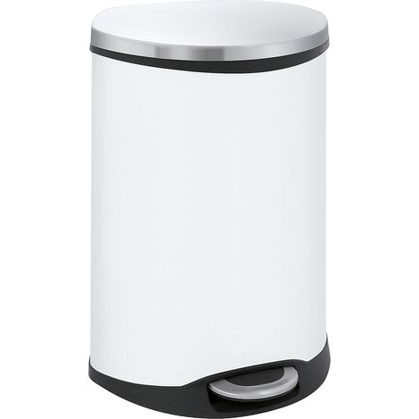 EKO - Poubelle à pédale Shell Bin 50 litres - Steel Plastic - blanc, inox mat (1/5)