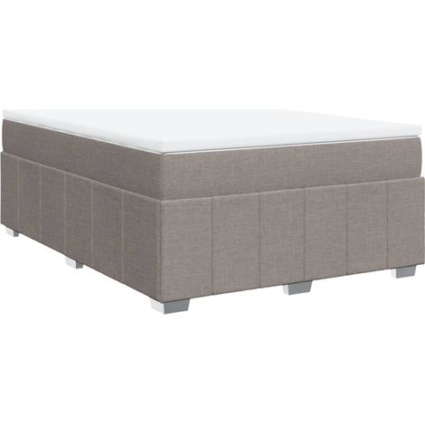 Maison Exclusive - Sommier à lattes de lit avec matelas Taupe 160x200 cm Tissu (1/5)