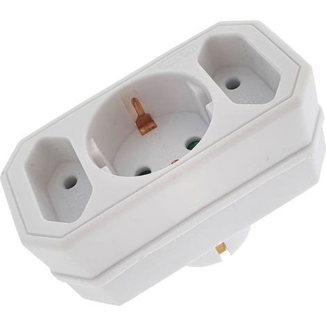 ELECTRICIDAD ADAPTADOR 3 TOMAS BL 1SCHUKO+2BIP.SINTT -51523-4452 (1/4)