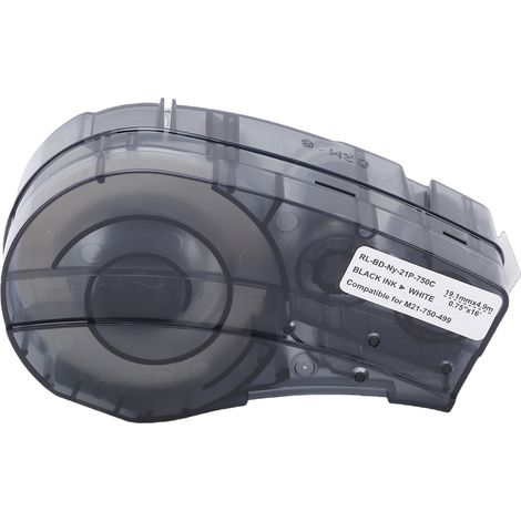 Ruban d'étiquettes compatible avec les imprimantes BMP21/BMP21-PLUS/BMP21-LAB/M210/M210-LAB/M211 Taille 0,75 pouce x 14 pieds Étiquettes de câble durables Support facile à décoller noir sur blanc RLBD (1/5)