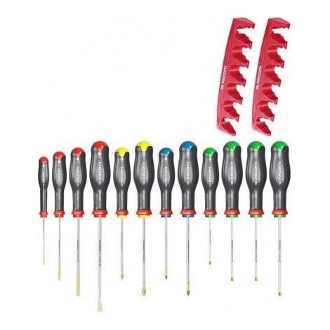 Facom Schraubendreher-Set 12-tlg + 2 Halter