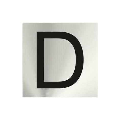 Señal informativa adhesiva por letras (D) de acero inoxidable 50 x 50 mm SEKURECO (1/2)