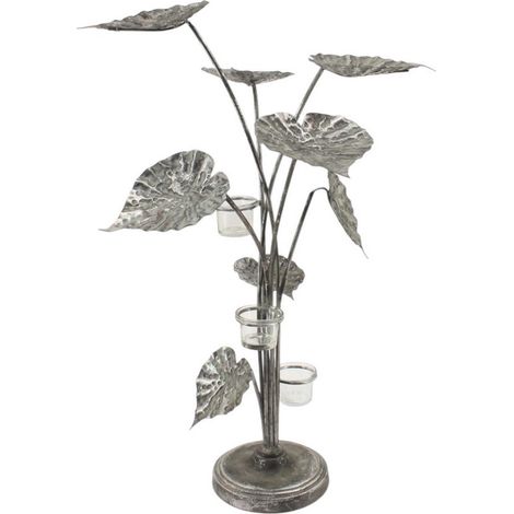 Candle Holder - Metal - L38 x W40 x H74 cm - Silver