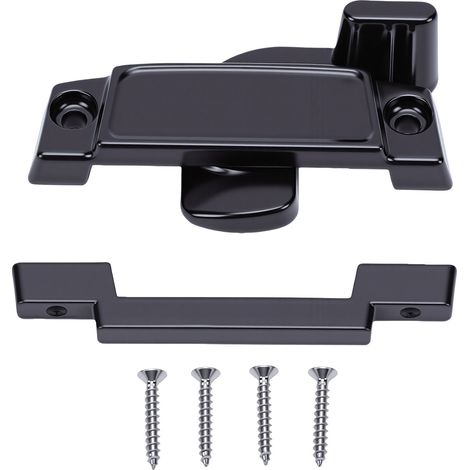 Lot de 10 verrous noirs pour fenêtres coulissantes, châssis en alliage d'aluminium avec vis autotaraudeuses, installation facile, sécurité optimale pour la maison (1/5)
