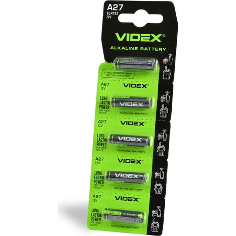 Batterie alcaline Videx A27, confezione da 5 pezzi in blister