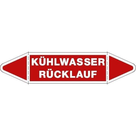 Klebeschild VW Kühlwasser Rücklauf, Deutsch, 70 x 18
