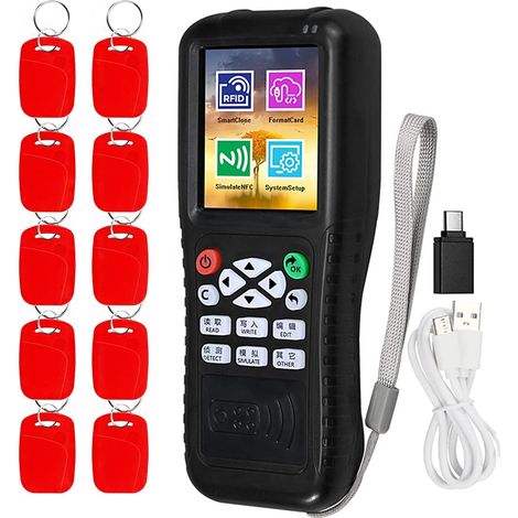 RFID NFC Reader Writer Duplicator, Programmateur de Carte à Puce RFID Multi-fréquences, Décodeur de Carte cryptée, Décodage d'application Gratuit (Uniquement pour Le contrôle d'accès) (1/5)