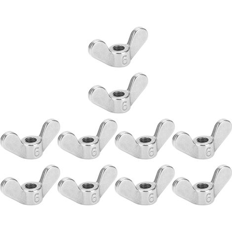 10 Pièces Boulons Papillon Inox 304 M6, Accessoires de Montage pour Matériel Industriel