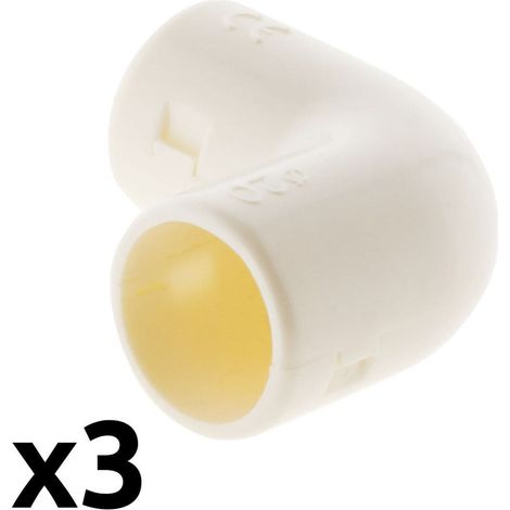 Zenitech – Lot de 3 équerres pour tube IRL Ø20mm – Fixation PVC rigide blanche – Installation stable et sécurisée – Pour câblage électrique