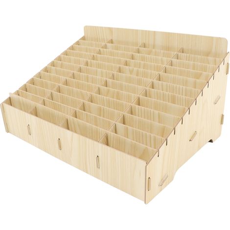 48-teilige Aufbewahrungsbox aus Holz für den Schreibtisch, stabiler Handyhalter aus Kunstholz, ideal für die Schule (1/5)