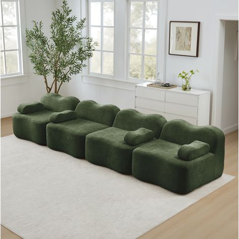 Divano modulare in velluto verde OKMYHOME (1/5)