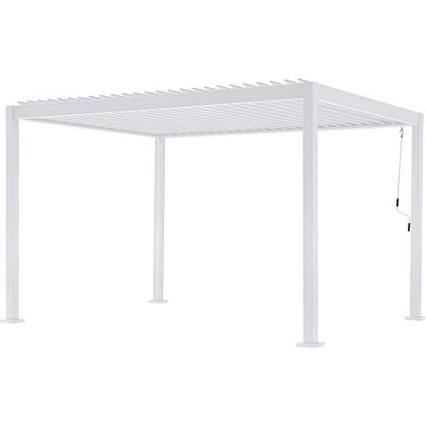 Pergola Bioclimatica, Struttura Maggiorata, Alluminio Bianco 3x4 Mt (1/2)