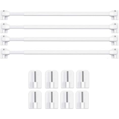 Barres de Vitrage Extensible Tringle Rideau Sans Percage pour Fenetre Pvc pour de Tringle à Rideau Adhésive (4PCS-40-60CM)