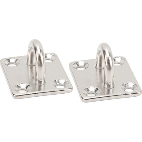 2Pieces Patte de fixation carrée bateau inox acier marine robuste, quincaillerie pour yacht 50 x 60 mm (1/5)