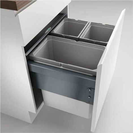 Naber Cox® Base 460 S/600-3, Abfallsammler für Frontauszüge, hellgrau (1/2)