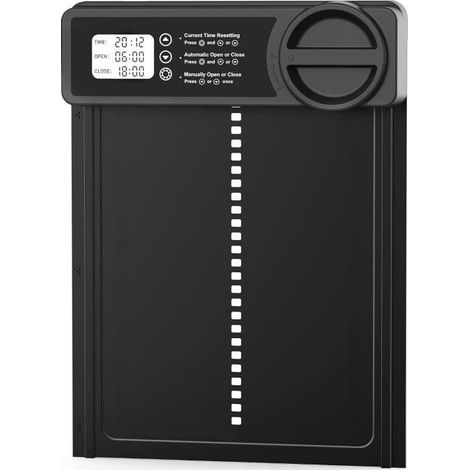 Porte automatique pour poulailler - Aluminium ABS - Minuterie - Écran LCD étanche (1/4)