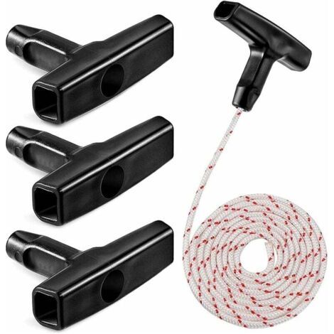 Corde Démarrage,10M Cordon Traction,3 Pièces Poignée Lanceur Corde,Poignée De Démarrage À Traction,Pour Tondeuse À Gazon,Tronçonneuse,Débroussailleuse,Pièces De Moteur (1/5)