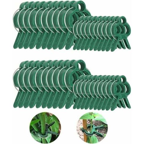 Ulisem Adjustable Plant Clips, Plant Fixing Clips, Plant Support Clips, Plastic Garden Support Plant Clips for Garden Vines, Vegetables, Tomatoes (20 Large Clips and 20 Small Clips) (1/4)
