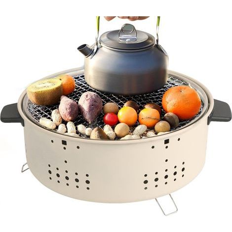 Barbecue portable au charbon de bois – Barbecue de table, barbecue d'extérieur Barbecue fumoir au charbon de bois pour le camping (1/4)