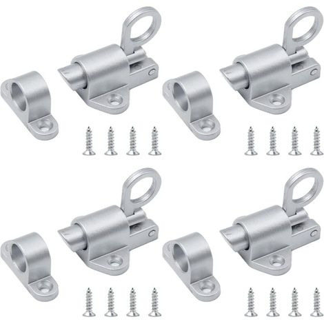 Stücke Automatischer Federtürschnäpper, Aluminium-Türschloss, kleiner automatischer Federriegel mit Schrauben, silberner Türriegel für Fenster, Türen, Schränke, Kleiderschränke
