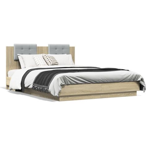 Maison Exclusive - Bettgestell mit Kopfteil Sonoma-Eiche 150x200
