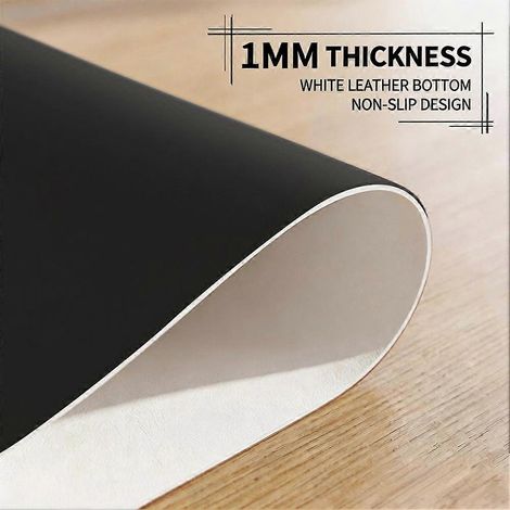 Nappe en cuir PU noir, résistante à l'huile, imperméable et anti-usure, sans lavage, 70 x 100 cm (1/5)
