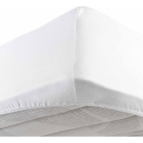 Drap Housse "Jersy" 160x200cm Blanc (1/4)