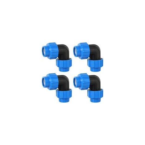 Raccord Coudé à 90 Degrés 25mm X 25 mm, 4 Pièces Raccords De Plomberie Coudés Pour Tuyau D’eau Pe De Compression, Connecteur Plastique Pp Raccord Pour Installations Intérieures Et Extérieures (1/5)