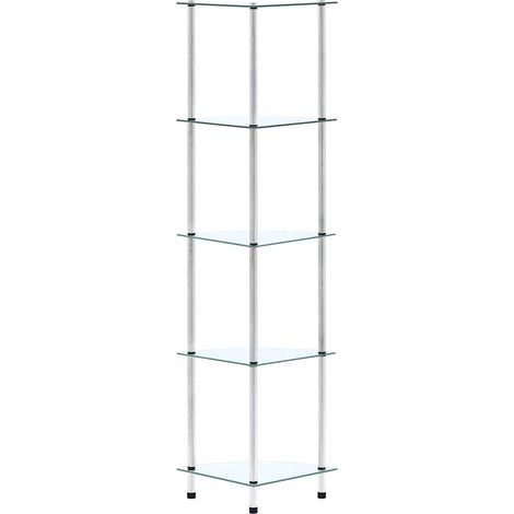 vidaXL Estantería 5 niveles cristal templado transparente 30x30x130 cm (1/2)