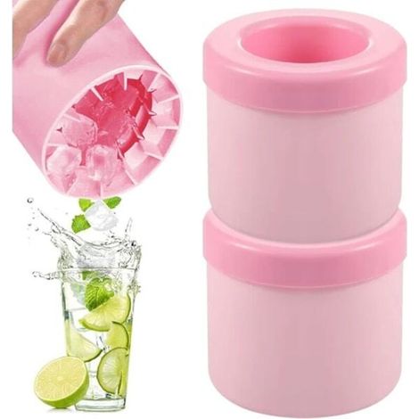 Bac à glaçons silicone verrouillage 2 pièces avec couvercle réutilisable (1/5)