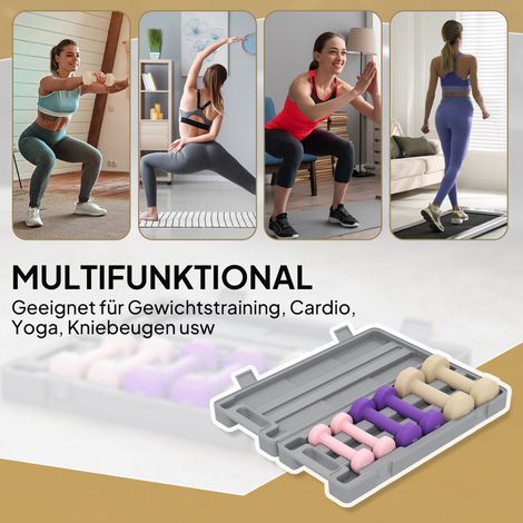 Jeu de 6 haltères réglables avec valise, poids de 0,5 kg, 1 kg, 1,5 kg pour domicile et salle de sport (1/5)
