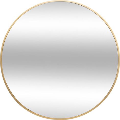 Atmosphera – Miroir rond 70 cm avec cadre en métal – Aluminium et verre – Installation facile avec crochets – Pour aménagement intérieur élégant