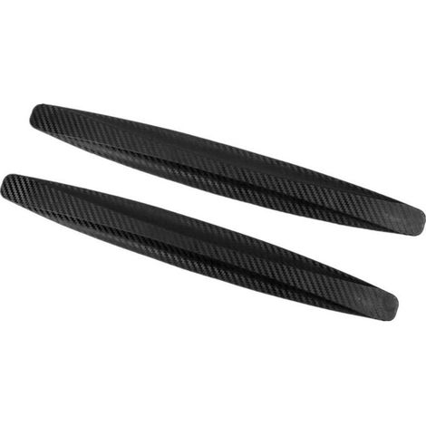Universal Car Front Rear Bumper Protector Carbon Fiber Anti-Collision Strip Anti-Rub Edge Guard (Black) (1/5)