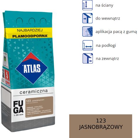 Stucco per fughe ceramiche Atlas - 123 marrone chiaro 2 kg (1/3)