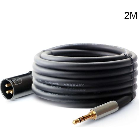 Adaptateur de câble symétrique XLR vers mini-jack 3,5 mm, câble audio auxiliaire XLR mâle plaqué or vers mini-jack 3,5 mm (1/5)