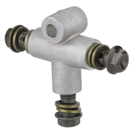 Adaptateur 3 voies, connecteur de tuyau hydraulique, connecteur de raccord de tuyau de tuyau de frein hydraulique adaptateur 3 voies en T replacement pour VTT (1/4)