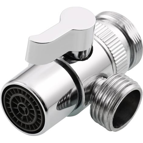 Tecmolog Brass Diverter Valve for Kitchen Sink Faucet or Bathroom, 3 Way Sink Faucet Splitter, Chrome Faucet Replacement Part, SBA021 (1/5)