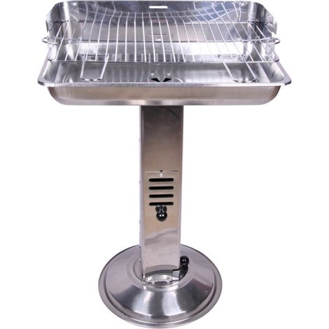 Barbecue rettangolare cromato a carbone multifunzione in acciaio inox per carne grigliata giardino terrazzo campeggio (1/5)