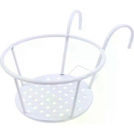 Support à fleurs rond en fer forgé, ornement pour plantes de jardin, porte-pot suspendu, support mural pour balcon ou rambarde. (1/5)