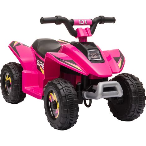 6V Kids Electric Ride on Car ATV Toy Quad Bike Four Big Wheels w/ Forward Reverse Functions Toddlers for 18-36 Months Old Pink