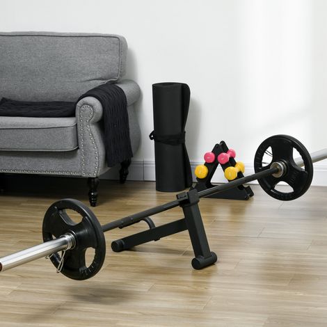 Cric d'haltères supports de barbell en acier avec poignée antidérapante pour musculation à domicile charge max. 200kg