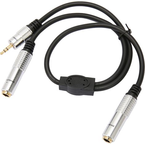 Câble adaptateur stéréo professionnel 6.35mm femelle vers 6.35mm femelle avec entrée 3.5mm mâle pour ampli micro table de mixage enceinte (1/5)