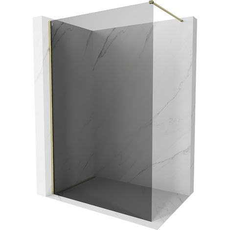 Mexen Kioto-X Duschwand Walk-in 60 x 200 cm, graphit 10 mm, gold - 800-060-101-50-40-X (1/5)