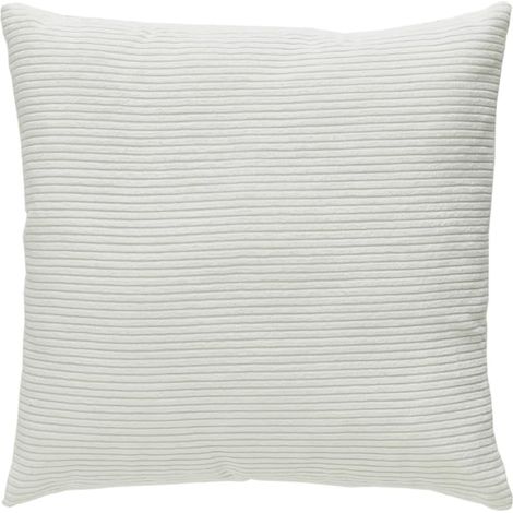 Coussin Emy en Velours côtelé - Coussin de canapé avec Rembourrage - Coussin décoratif - 40 x 40 cm - Blanc (1/4)