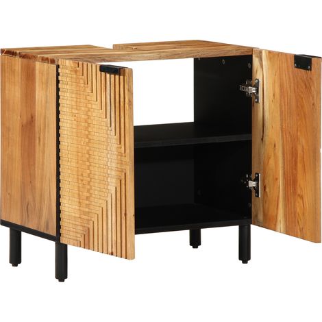 Waschbeckenschrank Braun 62 x 33 x 58 cm Massivholz Mango vidaXL (1/5)