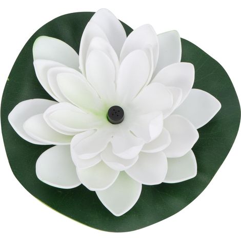 Fontaine Solaire Flottante de Lotus Blanc pour Jardin et Bassin – Pompe à Eau Solaire sans Fil, Décoration Extérieure pour Bassin D’oxygénation et Paysage Aquatique