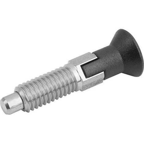KIPP Arretierbolzen ECO GR.2 M10 x 6mm Form C Edelstahl M. Rastnut O. Kontermutter (1/3)