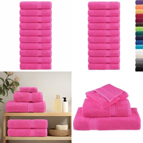 Toallas de ducha SOLUND 10 unidades rosa 70x140 cm 600 gsm - Toallas de baño - Toallas de algodón
