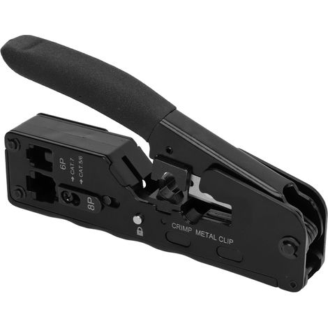 Pince à sertir RJ45 traversante 6P 8P, outil de dénudage et coupe pour câbles Ethernet RJ11 RJ12 Cat5 Cat6 Cat7 (1/5)