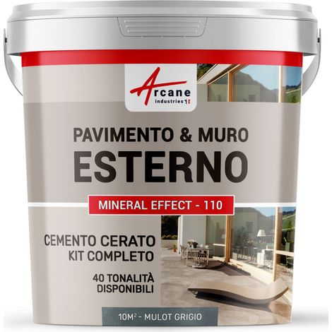 Microcemento per esterni: pavimenti, muri, terrazze, balconi, scale - 10 m² (in 2 strati) Topo Grigio - ARCANE INDUSTRIES